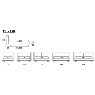 Double Bed with LED Lights - Flux Lift | Bside Letti