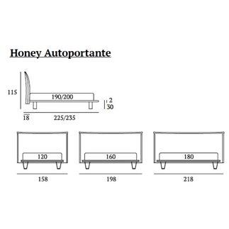 Letto Samoa Honey con Testiera Imbottita | Bside Letti