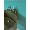 Tino ceramic washbasin with ash wood feet