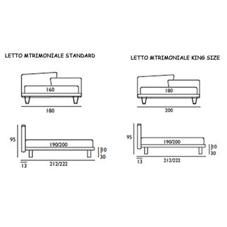 Letto Samoa con Testiera di Design Imbottita - Link | Bside Letti