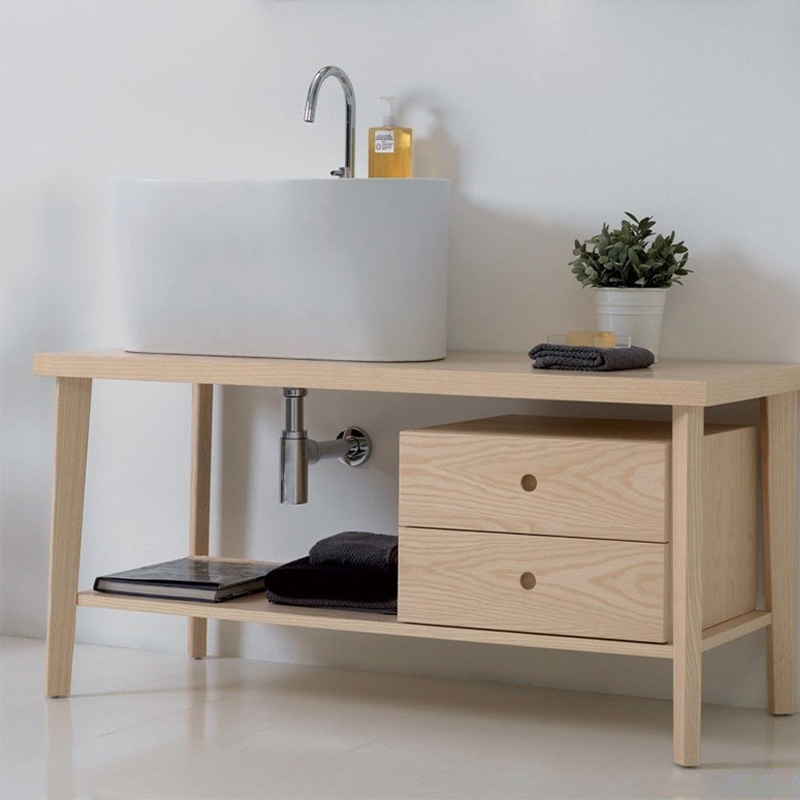 Wooden Bathroom Cabinet with Drawers - Tino | IsaProject