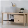 Tino ash wood cabinet with ceramic washbasin