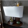 Tino ceramic washbasin with wall-hung structure metal