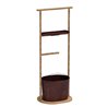 Bathroom rack in ash wood and metal corten - Tino