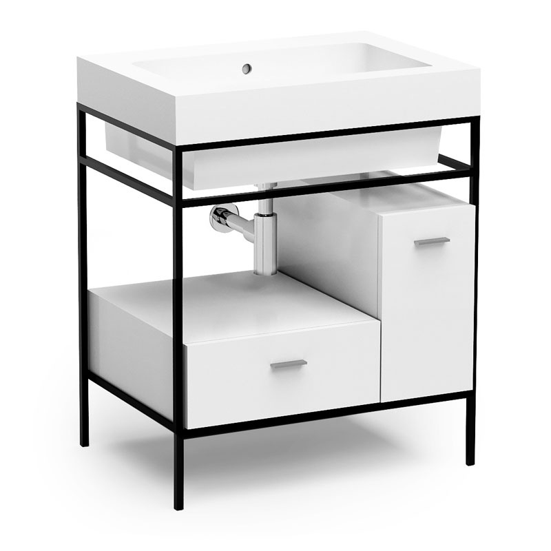 Bathroom Cabinet with Metal Structure and Drawer - Trix | Colavene