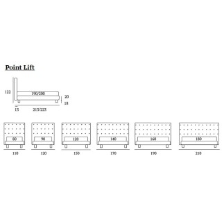 Double Bed Upholstered Headboard - Point Lift | Bside Letti