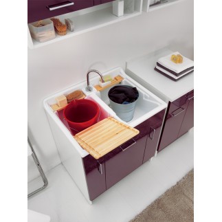 Cabinet Washtub with Laundry Basket - Twist | IsaProject