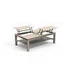 Opening coffee table for outdoor in aluminium and tempered