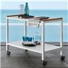 Serving cart in aluminium with teak details - Cart