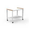 Serving cart in aluminium with teak details - Cart