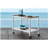 Serving cart in aluminium with teak details - Cart