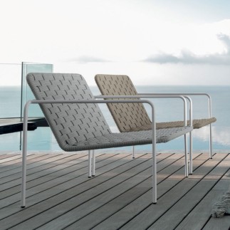 Outdoor armchair in steel and hand-woven rope - Jackie - ISA Project