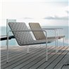 Outdoor armchair in steel and hand-woven rope - Jackie