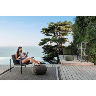 Outdoor armchair in steel and hand-woven rope - Jackie