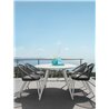 Outdoor oval dining table with glass top - Rope