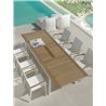 Outdoor extensible dining table with teak top - Timber