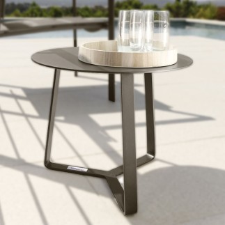 Outdoor round coffee table in aluminium - Touch - ISA Project