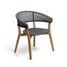 Outdoor stackable chair in teak and interlacement rope - Moon