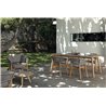 Outdoor stackable chair in teak and interlacement rope - Moon