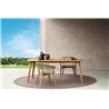 Outdoor stackable chair in teak and interlacement rope - Moon