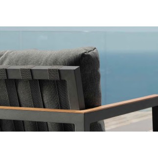 Outdoor sofa in aluminium with teak details - Alabama