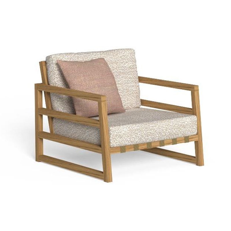 Outdoor Armchair in Wood and Fabric - Alabama Iroko | IsaProject