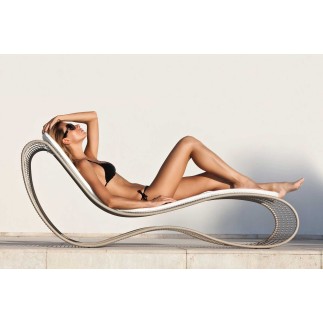 Sun lounger in steel - Breeze