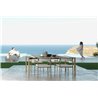 Stackable outdoor armchair in steel and fabric - Casilda