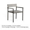 Stackable outdoor armchair in steel and fabric - Casilda