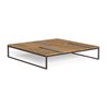 Outdoor coffee table in wood and travertine - Casilda