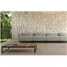 Outdoor coffee table in wood and travertine - Casilda