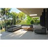 Outdoor coffee table in wood and travertine - Casilda