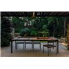 Outdoor dining table in wood and travertine - Casilda