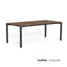 Outdoor dining table in wood and travertine - Casilda