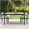 Outdoor square table in wood and travertine - Casilda