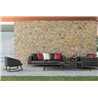 Outdoor coffee table Cleo in aluminium with cement top