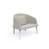 Outdoor lounge armchair in aluminium and fabric - Cleo