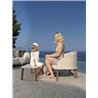 Outdoor lounge armchair in wood and fabric - Cleo Teak