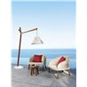 Outdoor lounge armchair in wood and fabric - Cleo Teak