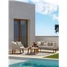 Outdoor Lounge Armchair in Wood and Fabric - Cleo Teak