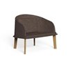 Outdoor lounge armchair in wood and fabric - Cleo Teak