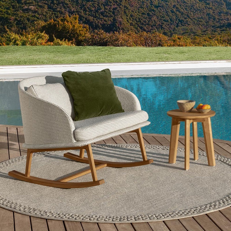 Outdoor Rocking Chair with Woodden Legs - Cleo Teak | IsaProject