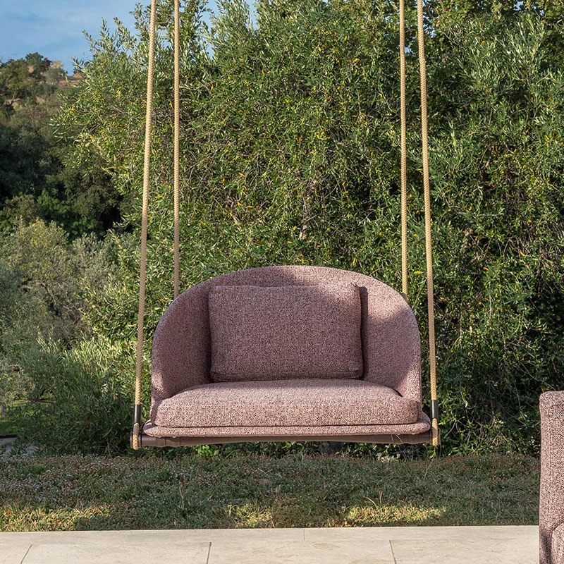 Hanging Swing in Wood and Fabric - Cleo Teak | IsaProject