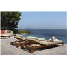 Stackable sun lounger in wood and fabric - Cleo Teak