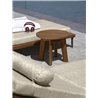 Stackable sun lounger in wood and fabric - Cleo Teak