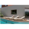 Stackable Sun Lounger in Wood and Fabric - Cleo Teak