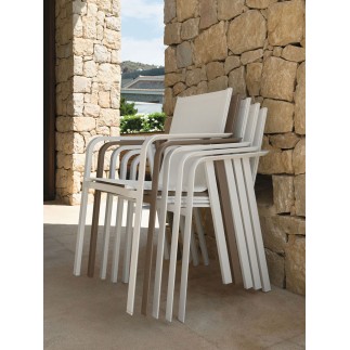 Stackable Chair in Aluminium and Textilene - Milo