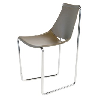 Sedia rivestita in cuoio - Apelle S | Midj