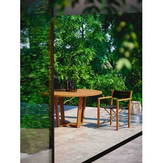 Outdoor round dining table in wood - Desert  | ISAProject