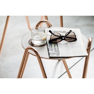 Coffee Table with Leather Top - Apelle Chic